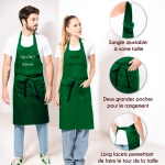 Tablier Brodé vert personnalisé