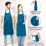 Tablier Brodé bleu tropical personnalisé