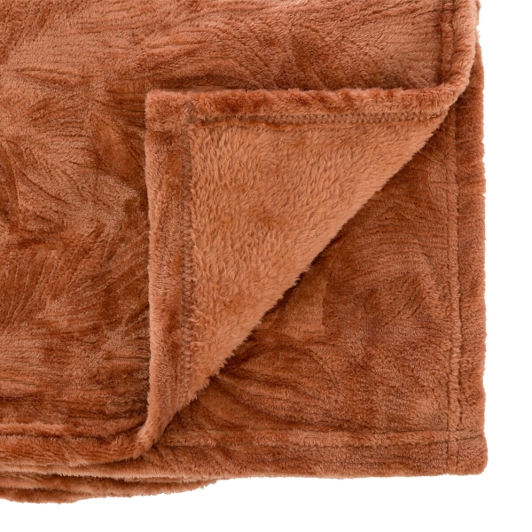 Plaid microfibre Terracotta personnalisé