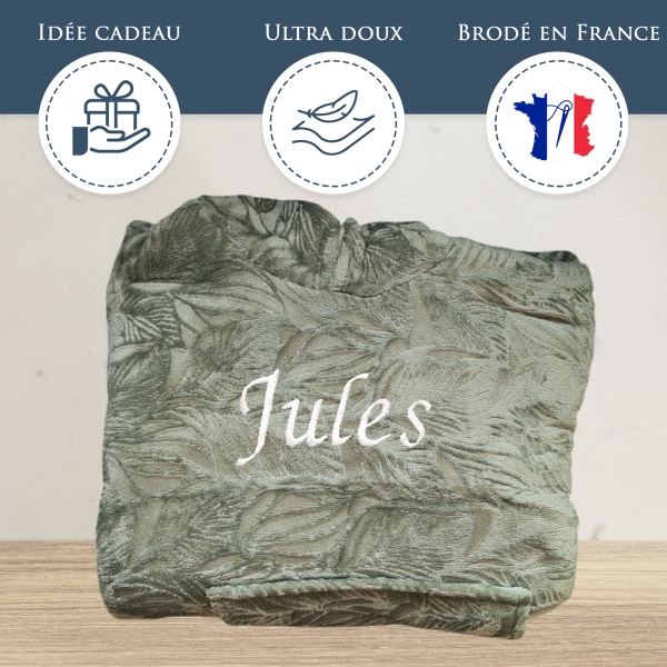 Couverture à capuche vert personnalisée