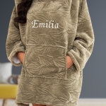 Couverture à capuche vert personnalisée