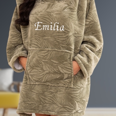 Couverture à capuche vert personnalisée