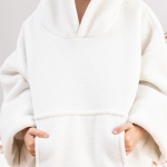Couverture à capuche ourson blanc personnalisée
