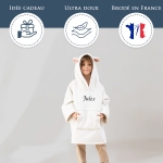 Couverture à capuche ourson blanc personnalisée