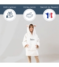 Couverture à capuche ourson blanc personnalisée