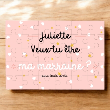 Puzzle personnalisable annonce marraine