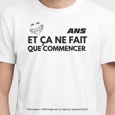 Tee-shirt homme personnalisé smiley âge