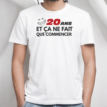 Tee-shirt homme personnalisé smiley âge