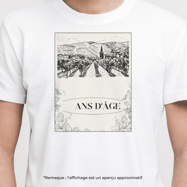 Tee-shirt homme personnalisé étiquette bouteille vin