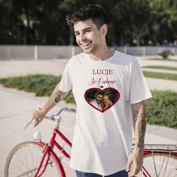 Tee-shirt homme personnalisé photo amoureux