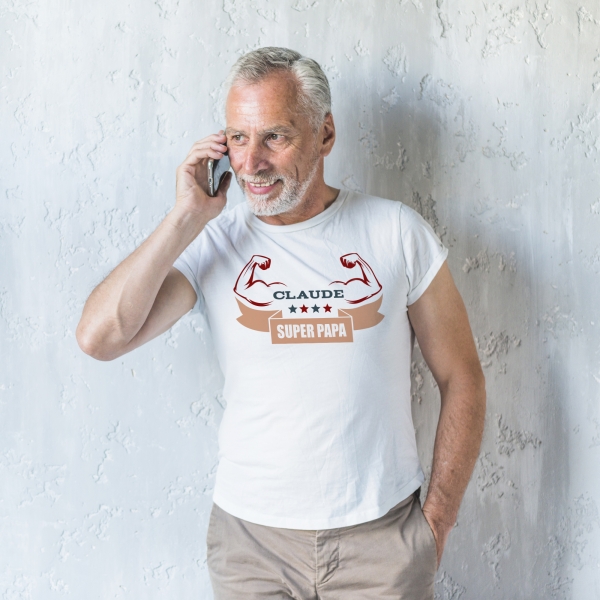 Tee-shirt homme personnalisé super papa