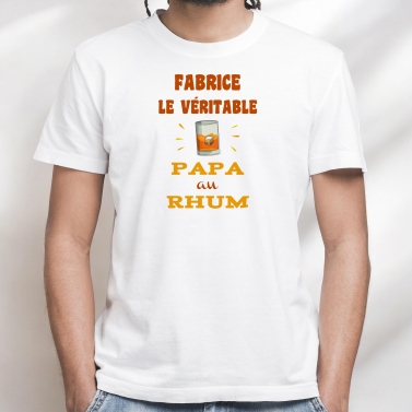 Tee-shirt homme personnalisé papa au rhum