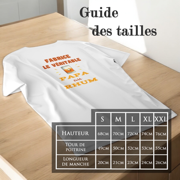 Tee-shirt homme personnalisé papa au rhum