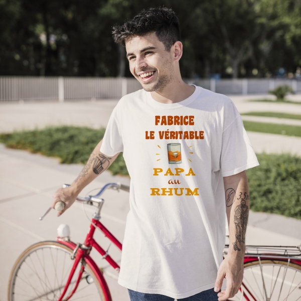 Tee-shirt homme personnalisé papa au rhum