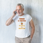 Tee-shirt homme personnalisé papa au rhum