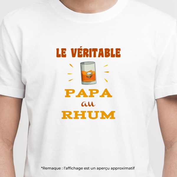 Tee-shirt homme personnalisé papa au rhum
