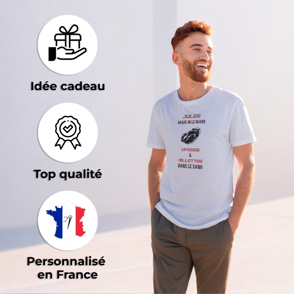 Tee-shirt homme personnalisé vitesse et rillettes