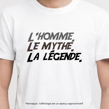 Tee-shirt homme personnalisé le mythe la légende