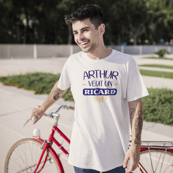 Tee-shirt homme personnalisé veut un ricard