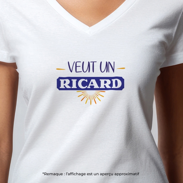 Tee-shirt femme personnalisé veut un ricard