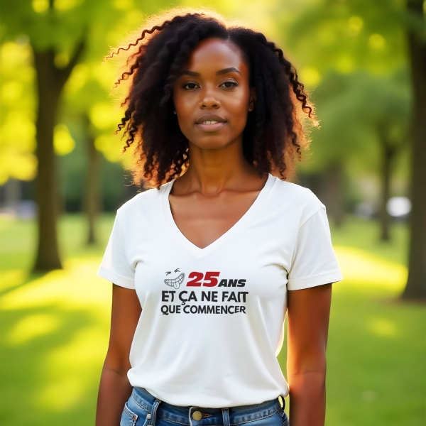 Tee-shirt femme personnalisé smiley âge