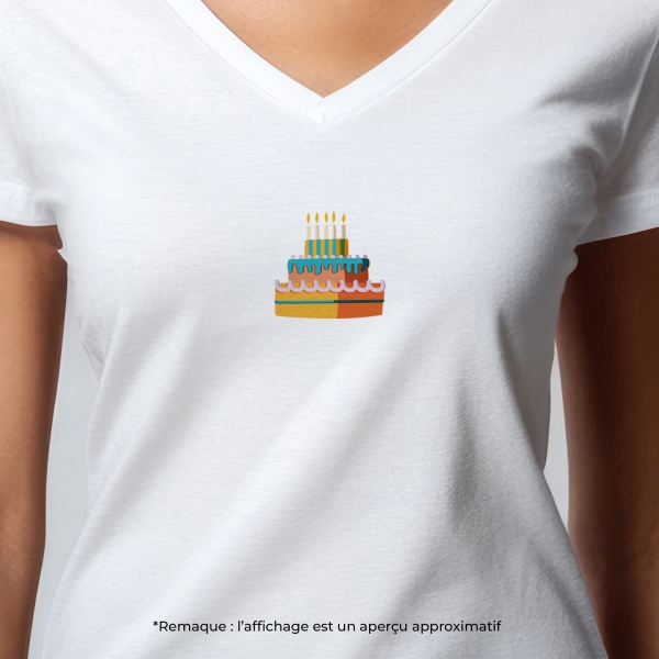 tee-shirt femme personnalisable gateau anniversaire