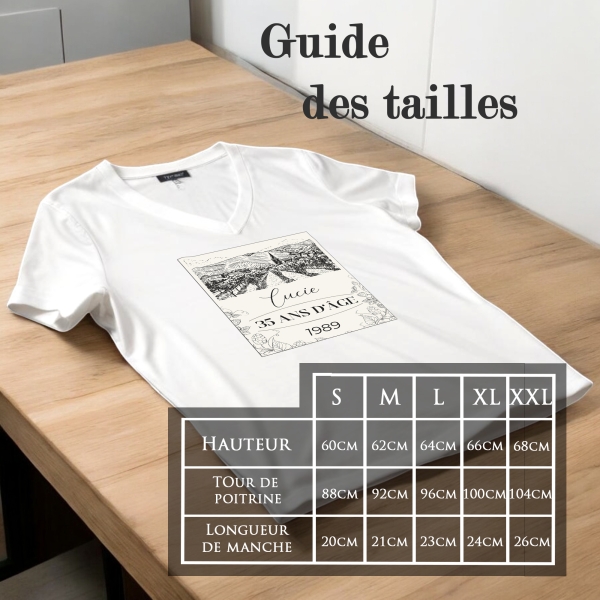 Tee-shirt femme personnalisé étiquette bouteille vin