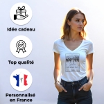 Tee-shirt femme personnalisé étiquette bouteille vin