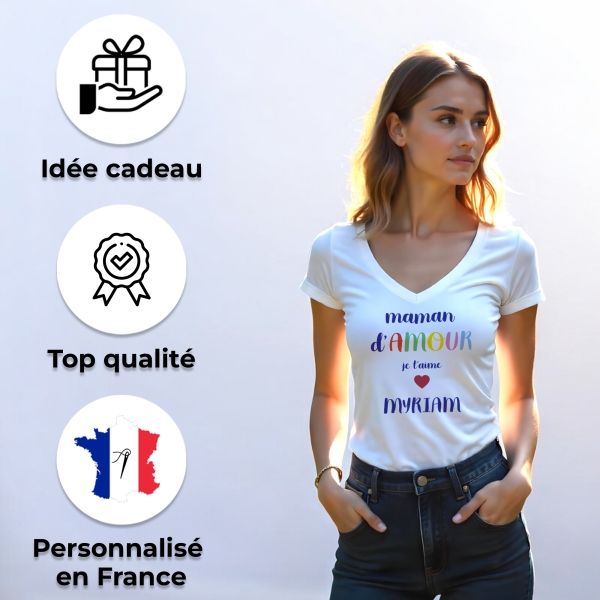 Tee-shirt femme personnalisé maman amour
