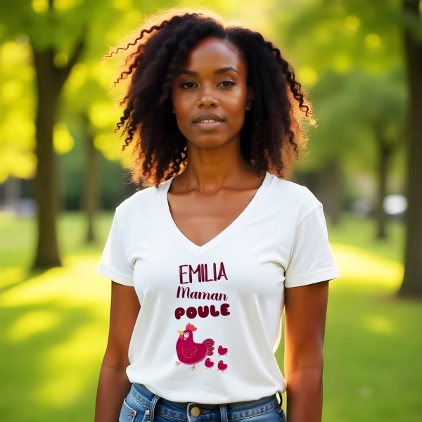 Tee-shirt femme personnalisé maman poule