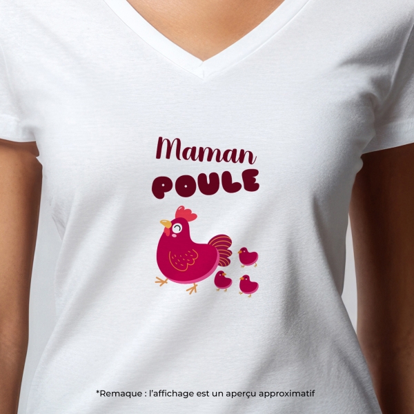 Tee-shirt femme personnalisé maman poule