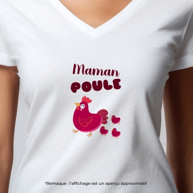 Tee-shirt femme personnalisé maman poule