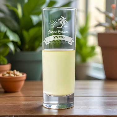 Verre personnalisé avec prénom ricard - Modèle Retraite
