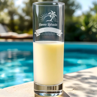 Verre personnalisé avec prénom ricard - Modèle Retraite