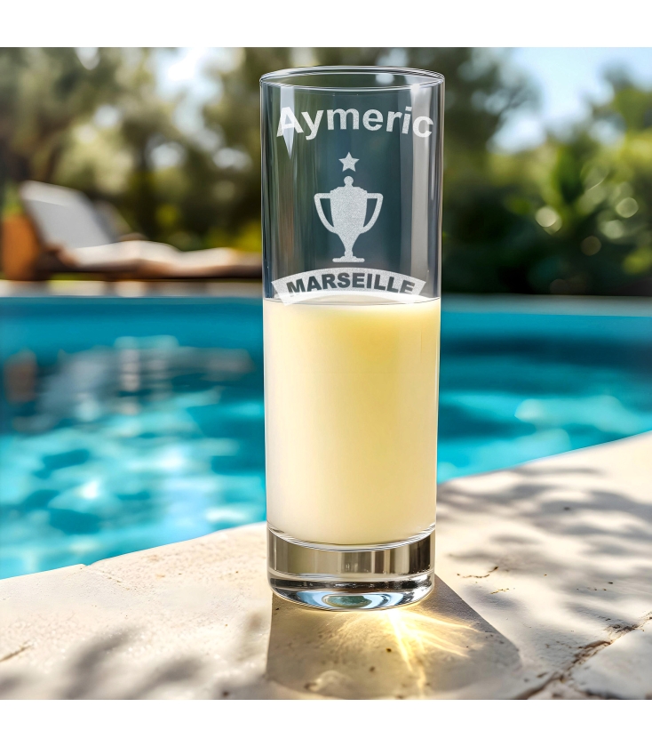 Verre à Pastis Personnalisé - Prénom Ou Texte Gravé - Marquage Au Laser - Cadeau Fête Des Pères, Noël, Anniversaire... - France