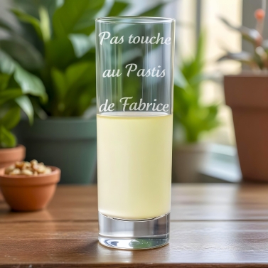 Verre à Pastis gravé avec un texte
