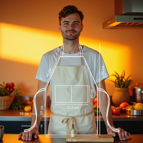 Tablier adulte blanc anniversaire personnalisé