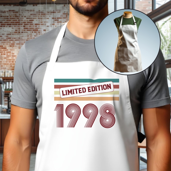 Tablier adulte blanc anniversaire personnalisé