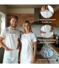 Tablier adulte blanc saint valentin personnalisé