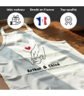 Tablier adulte blanc saint valentin personnalisé