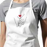 Tablier adulte blanc saint valentin personnalisé
