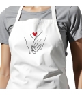 Tablier adulte blanc saint valentin personnalisé