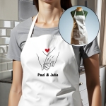 Tablier adulte blanc saint valentin personnalisé