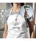 Tablier adulte blanc saint valentin personnalisé