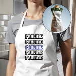 Tablier adulte blanc prénoms personnalisé