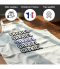 Tablier adulte blanc prénoms personnalisé