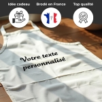 Tablier adulte blanc texte personnalisé
