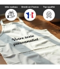 Tablier adulte blanc texte personnalisé