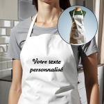 Tablier adulte blanc texte personnalisé
