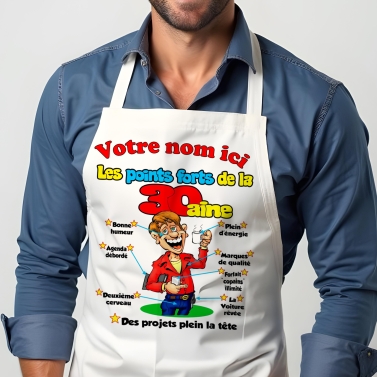 Tablier Anniversaire 30ans homme personnalisé